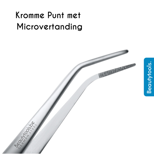 Punt Pincet met Microvertanding - Vergrendelbaar (PT-1031) | BeautyTools Online