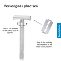 Set Schavette incl. Vervangmesjes - Safety Razor (SR-1802) | BeautyTools Online